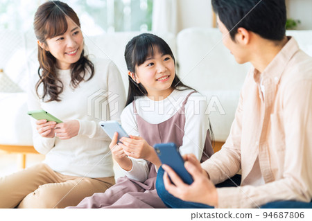 Family Family Parent and Child Smartphone Living Lifestyle Family Family Parent and Child Smartphone Living Lifestyle 94687806