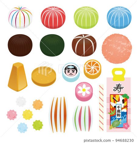 Japanese candy illustration set 94688230