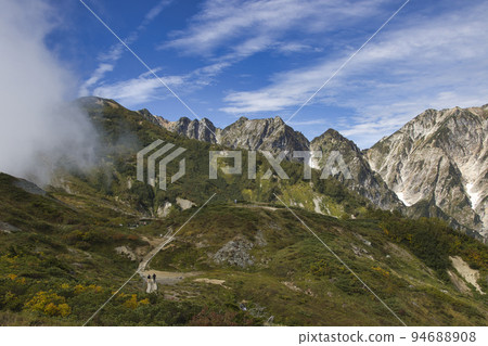 從八方一號自然研究步道(長野縣白馬村)看到的不歸路的壯麗劍 從八方一號自然研究步道(長野縣白馬村)看到的不歸路的壯麗劍 94688908