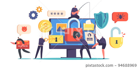 Password Phishing, Hacker Attack Concept. Hackers Stealing Personal Data in Internet. Cyber Security Concept 94688969