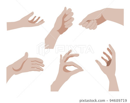 Vector set of various hand gestures, isolated on white background 94689719