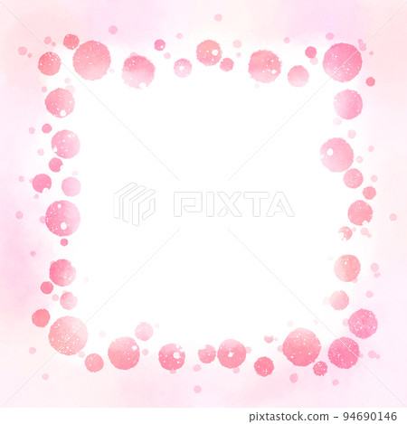 Pink polka dot frame material 94690146