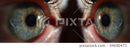 Persons eye, macro shot of female sight organ, beautiful green eye colour 94690471