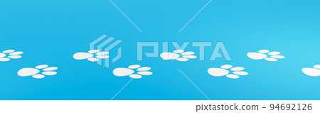 Pet Footpath on Blue Background Pet Footpath on Blue Background 94692126