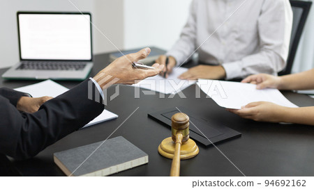 Attorney or judge provides legal advice to the client in the courtroom, Ethics in the courts include justice and impartiality, Legal consultant, Scales of justice, Law hammer, Litigation and justice. Attorney or judge provides legal advice to the client in the courtroom, Ethics in the courts include justice and impartiality, Legal consultant, Scales of justice, Law hammer, Litigation and justice. 94692162