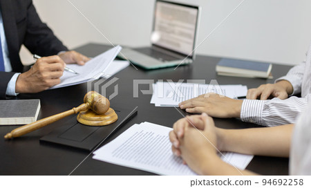 Attorney or judge provides legal advice to the client in the courtroom, Ethics in the courts include justice and impartiality, Legal consultant, Scales of justice, Law hammer, Litigation and justice. Attorney or judge provides legal advice to the client in the courtroom, Ethics in the courts include justice and impartiality, Legal consultant, Scales of justice, Law hammer, Litigation and justice. 94692258