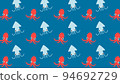 Octopus and squid vector pattern background 16:9 blue 94692729