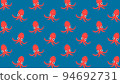 Octopus vector pattern background 16:9 blue 94692731