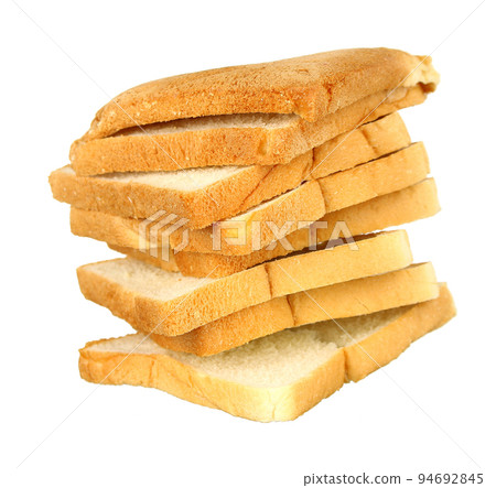 Rows of bread crumbs isolated on white background 94692845