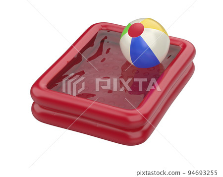 Red childrens pool and beach ball 94693255