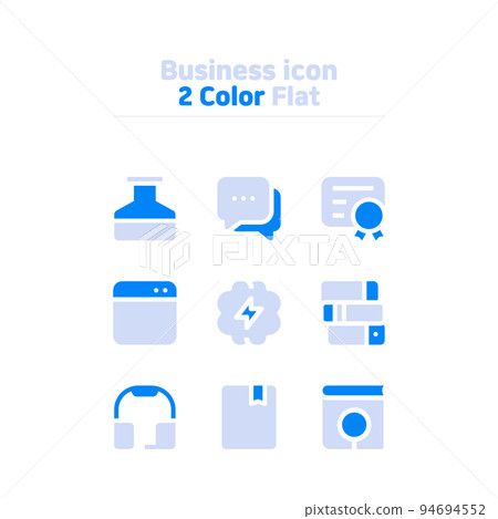 two tone colored flat business icon set two tone colored flat business icon set 94694552