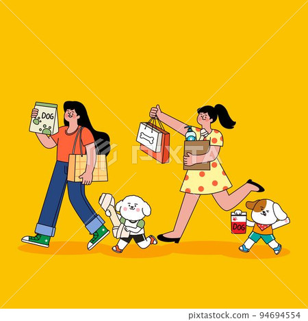 pet parents life_shopping with pup dog pet parents life_shopping with pup dog 94694554