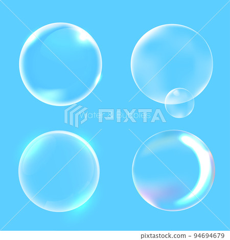 transparent water drops, bubbles texture vector illustration series 94694679