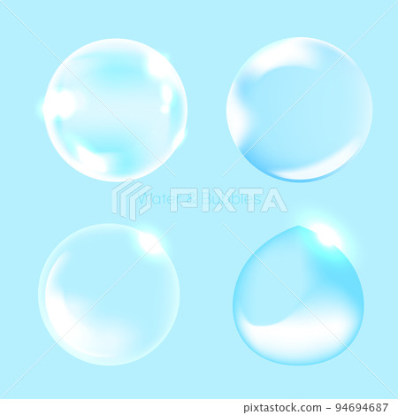 transparent water drops, bubbles texture vector illustration series 94694687