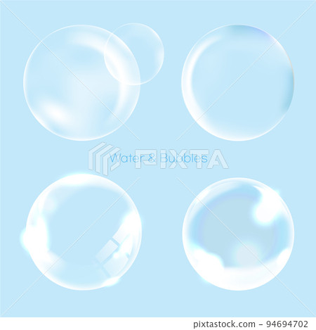 transparent water drops, bubbles texture vector illustration series 94694702