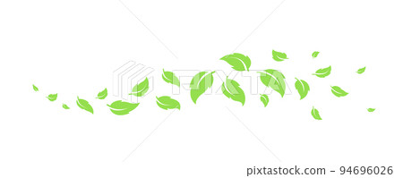green botanical background with leaves and branch wave 94696026