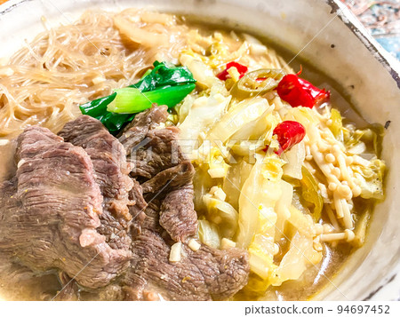 Chinese Sichuan cuisine, hot and sour soup (spicy beef boiled) Chinese Sichuan cuisine, hot and sour soup (spicy beef boiled) 94697452