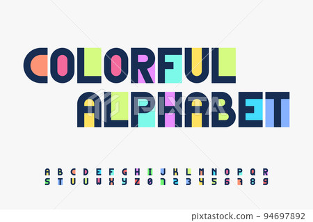 modern flat design colorful alphabet with digits modern flat design colorful alphabet with digits 94697892