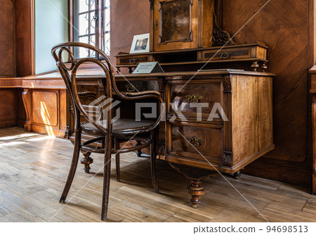 Prague - Czech Republic - Wooden secretary desk in the Antonin Dvorak museum Prague - Czech Republic - Wooden secretary desk in the Antonin Dvorak museum 94698513