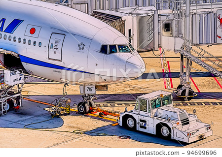 ANA passenger plane before departure ANA passenger plane before departure 94699696