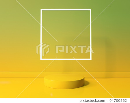 Podium with a square frame in a room - 3D Podium with a square frame in a room - 3D 94700362