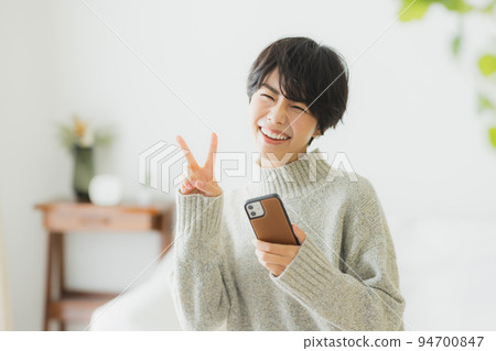 Living room at night Women's beauty 94700847