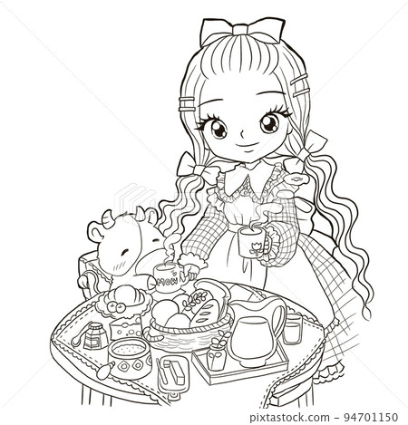 Cute Kawaii Anime Girl Coloring Pages  Pluscoloringcom