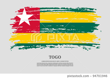 Togo flag with brush stroke effect and information text poster, vector Togo flag with brush stroke effect and information text poster, vector 94701946
