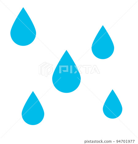 隨機放置的水滴圖標，雨背景 94701977