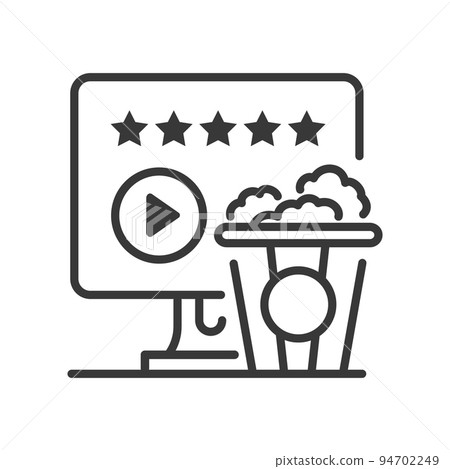 Star rated cinema - vector line design single isolated icon Star rated cinema - vector line design single isolated icon 94702249