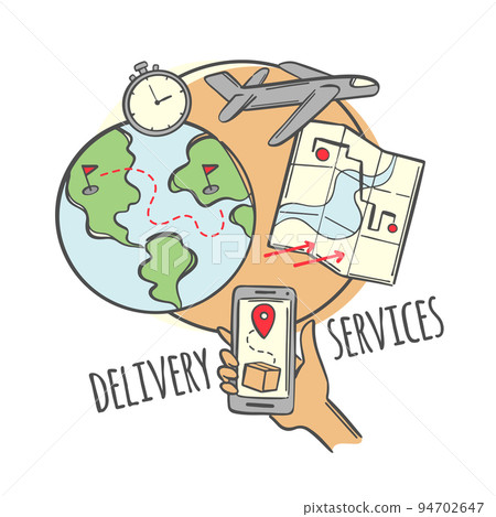 AVIA DELIVERY SERVICES Schematic Representation Of Fast Delivery Service Operation Principle Order By Smartphone In Hand In One Click To Place Of Destination AVIA DELIVERY SERVICES Schematic Representation Of Fast Delivery Service Operation Principle Order By Smartphone In Hand In One Click To Place Of Destination 94702647