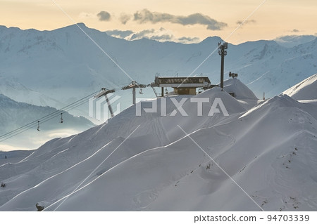 Skiing slopes from the top 94703339