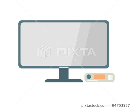 Vector flat illustration modern computer with system block isolated background. Perfect for internet resources, stores, books, banner Vector flat illustration modern computer with system block isolated background. Perfect for internet resources, stores, books, banner 94703537