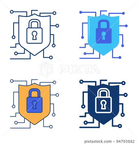 Network security icon set in flat and line style Network security icon set in flat and line style 94703882