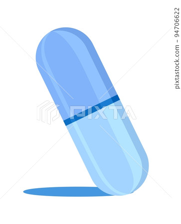 Tablet, capsule. Capsule concepts from a medical kit. Can be used for web and mobile devices Vector illustration of a color element 94706622