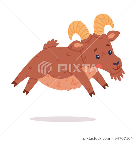 Jumping Urial Character as Wild Mountain Sheep with Horns Vector Illustration Jumping Urial Character as Wild Mountain Sheep with Horns Vector Illustration 94707164
