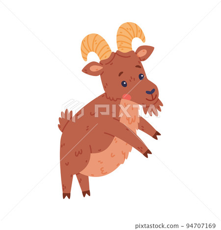 Urial Character as Wild Mountain Sheep with Horns Standing on Hind Legs Vector Illustration Urial Character as Wild Mountain Sheep with Horns Standing on Hind Legs Vector Illustration 94707169