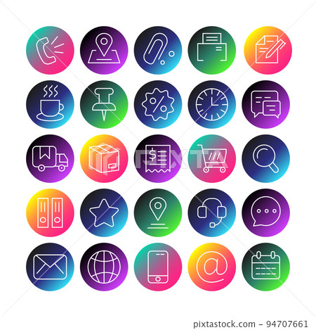 Modern line business website icon set 94707661