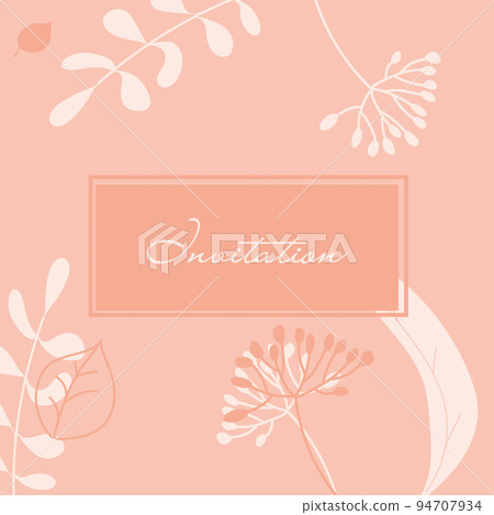 pink color invitation with flowers and frame pink color invitation with flowers and frame 94707934