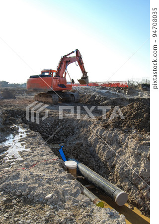 Excavators machine on a construction site Excavators machine on a construction site 94708035