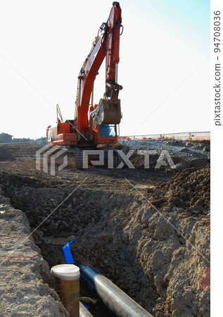 Excavators machine on a construction site 94708036