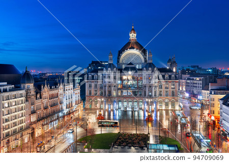 Antwerp, Belgium cityscape at Centraal Railway Station 94709069