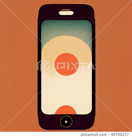 Touch smartphone flat illustration on orange background. Mobile phone flat illustration. Modern gadget icon. Digital illustration. Touch smartphone flat illustration on orange background. Mobile phone flat illustration. Modern gadget icon. Digital illustration. 94709257