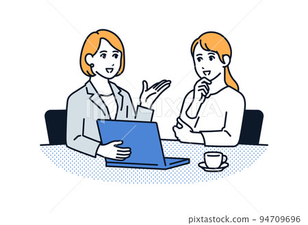 Vector illustration material of a young woman consulting a woman in a suit 94709696