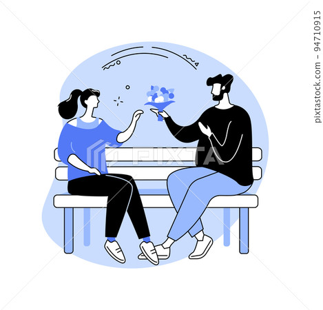 Flirting isolated cartoon vector illustrations. 94710915