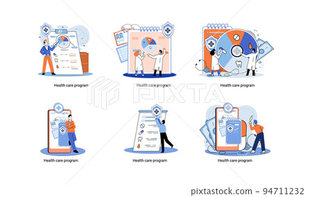 Health care program, online medical services, protection medicine, medical insurance, telemedicine metaphor Health care program, online medical services, protection medicine, medical insurance, telemedicine metaphor 94711232