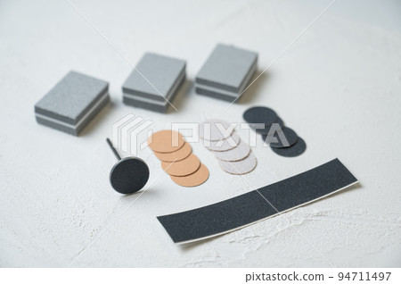 Set of different disposable foot peeling files. Set of different disposable foot peeling files. 94711497