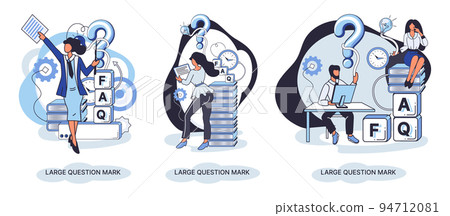Ladge question mark. Problem and solution concept metaphor. Ask questions. FAQ frequently asked help Ladge question mark. Problem and solution concept metaphor. Ask questions. FAQ frequently asked help 94712081