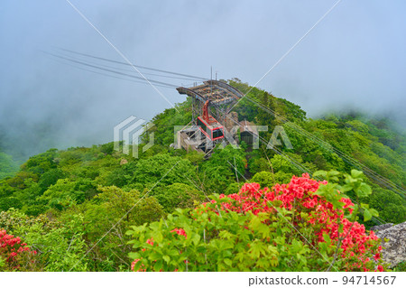 Mt. Tsukuba in spring See the ropeway from Mt. Nyotai where azaleas bloom 94714567