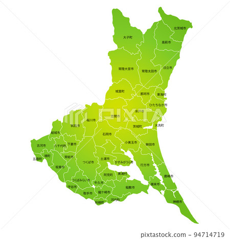 Ibaraki prefecture and municipalities map Ibaraki prefecture and municipalities map 94714719